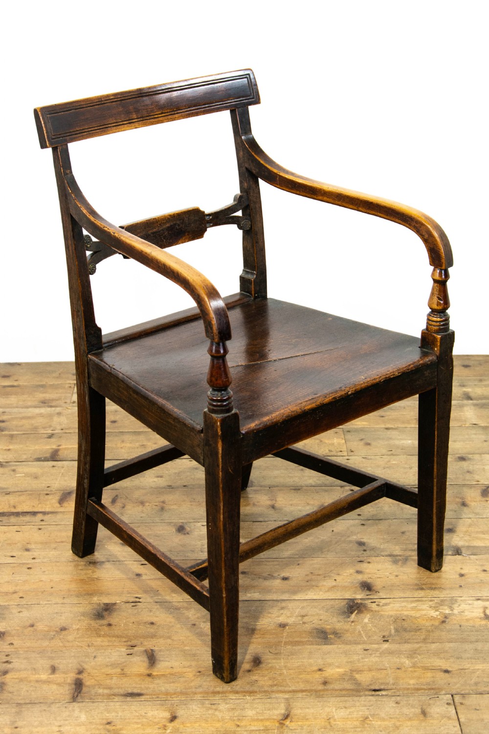 Set of Six Regency Oak Armchairs View IV
