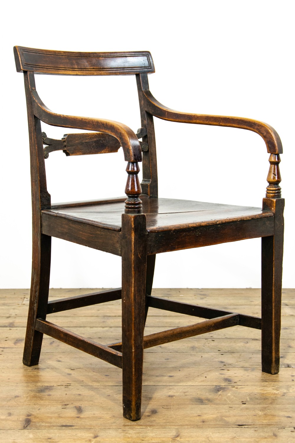Set of Six Regency Oak Armchairs View V