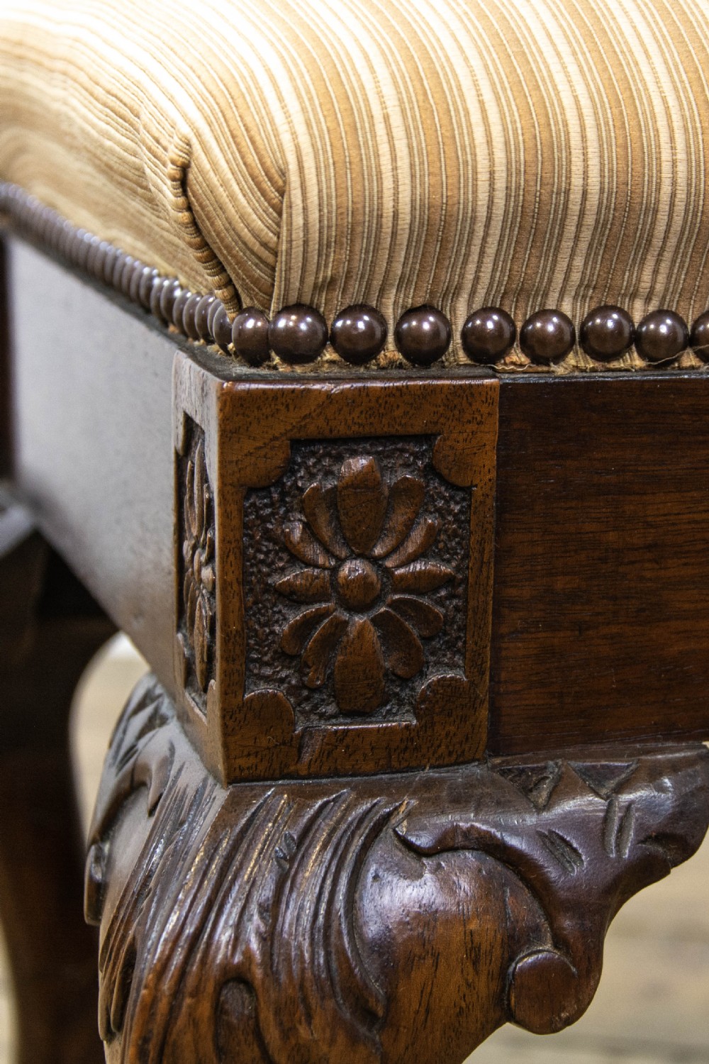 Antique Georgian Mahogany Footstool View IV