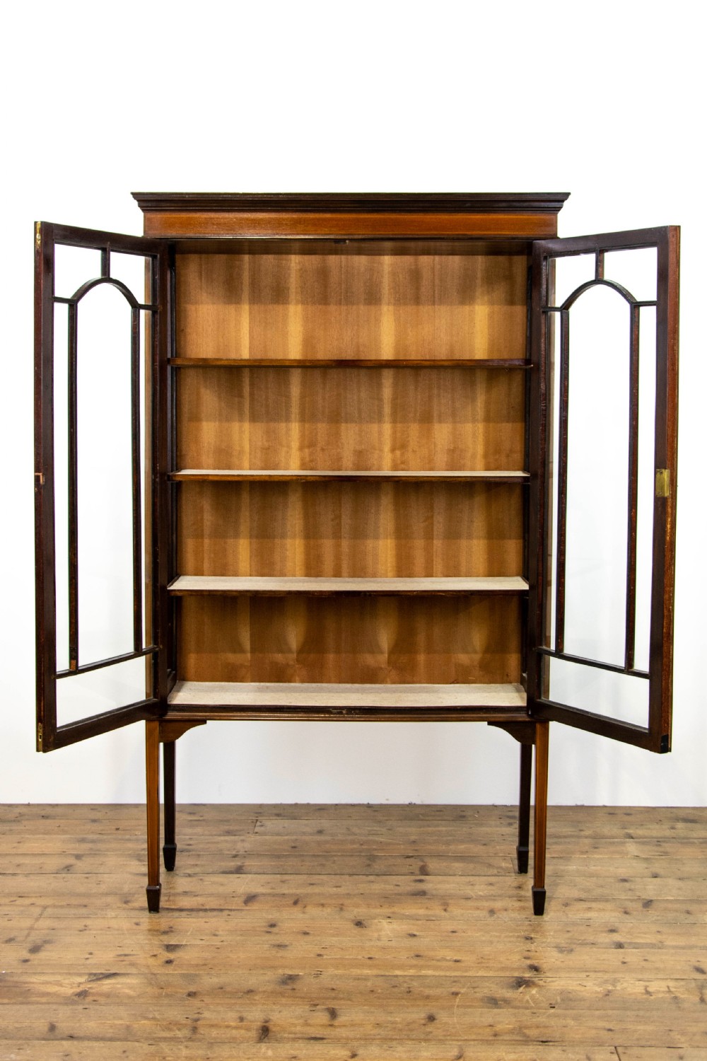 Edwardian Mahogany Inlaid Glass Display Cabinet View III