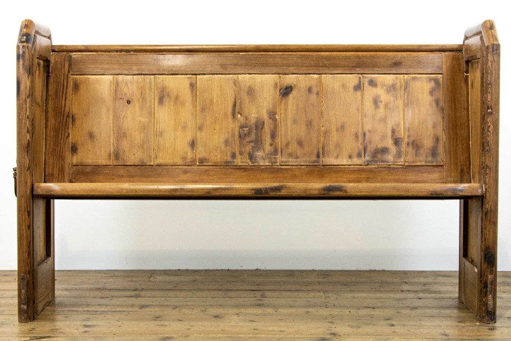 Rustic Antique Pine Pew View IV