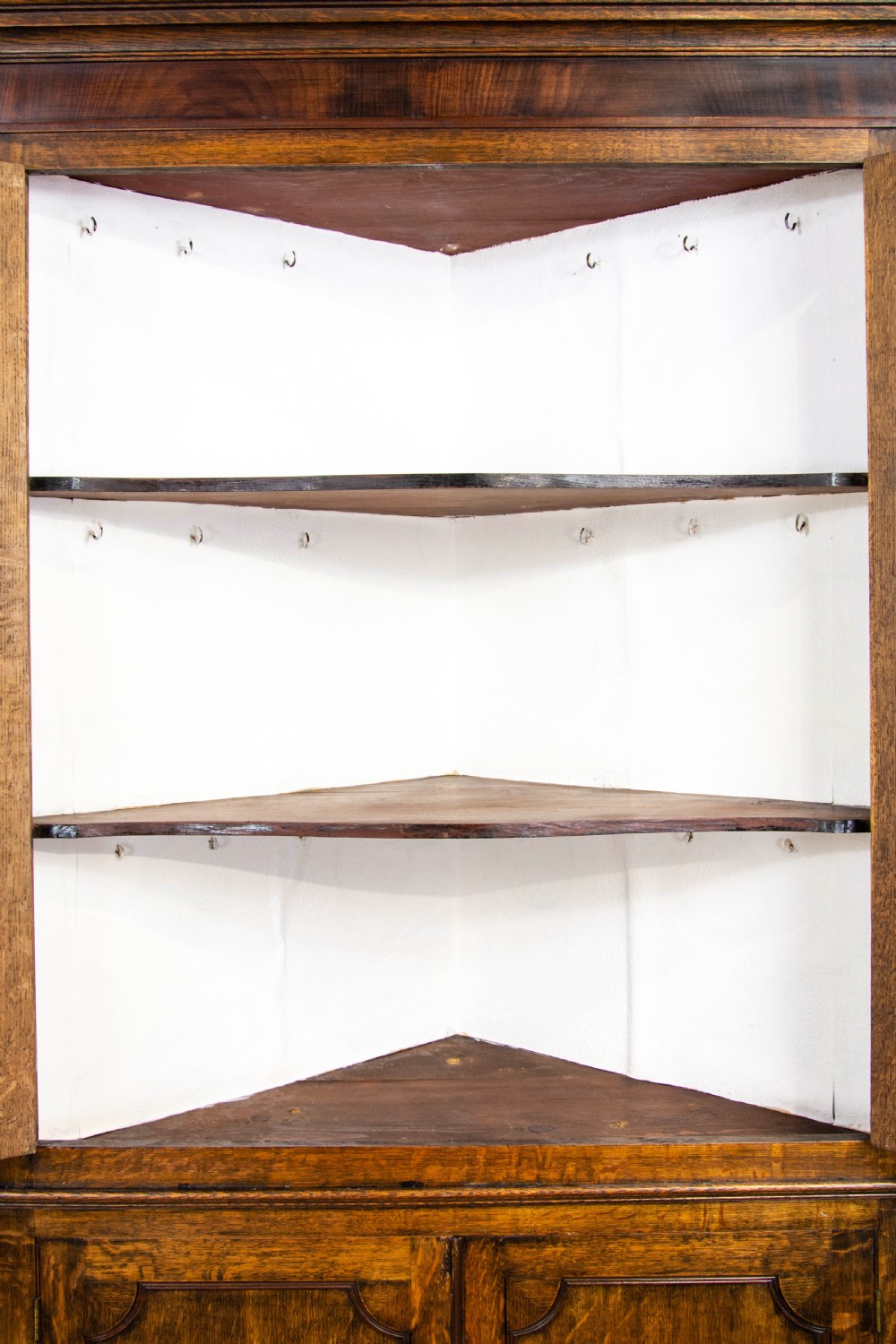 Antique 19th Century Glazed Oak Corner Cupboard View V