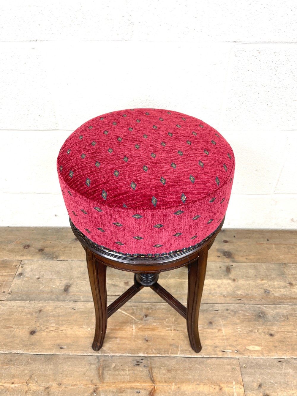 Antique Mahogany Rise and Fall Piano Stool View IV