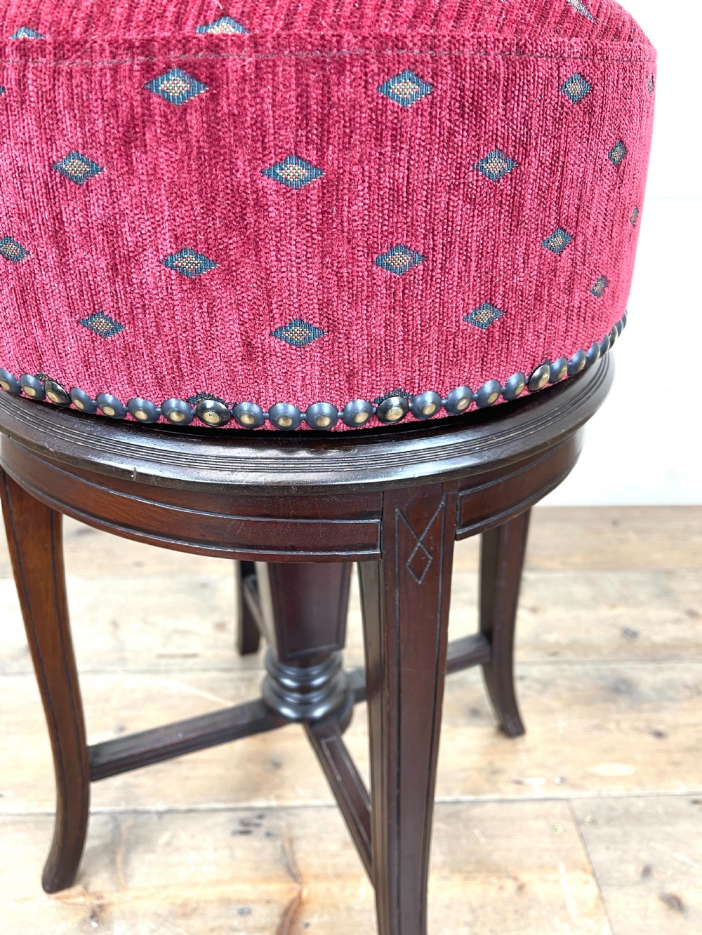 Antique Mahogany Rise and Fall Piano Stool View VI
