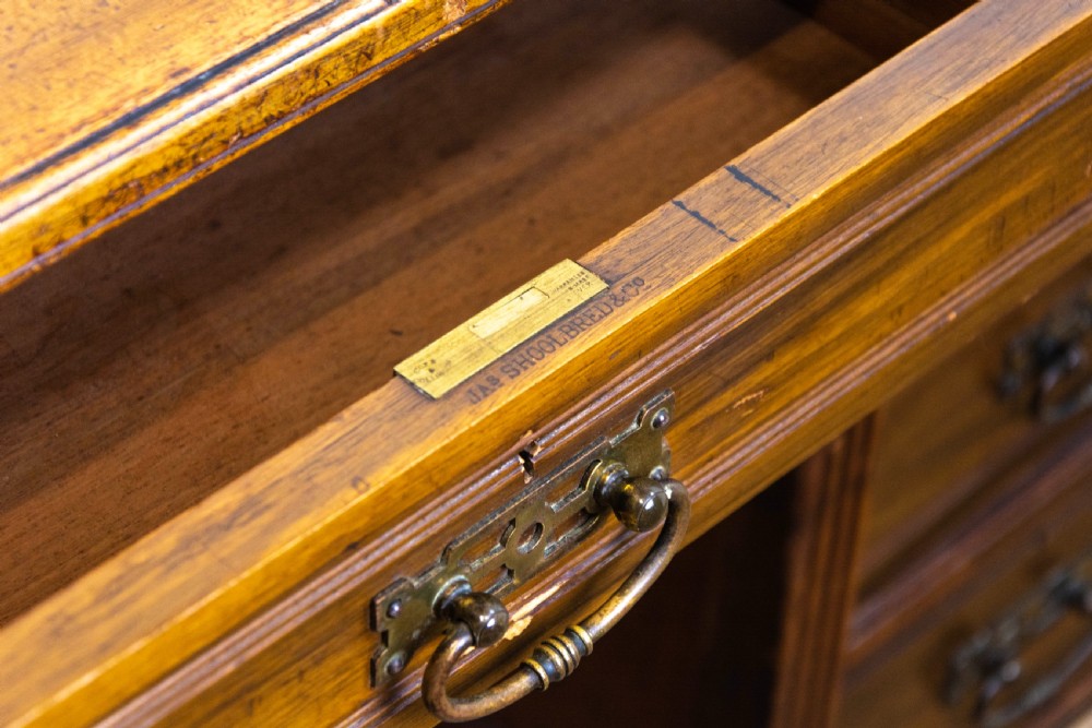 Victorian Walnut Writing Desk by Jas Shoolbred & Co. View X