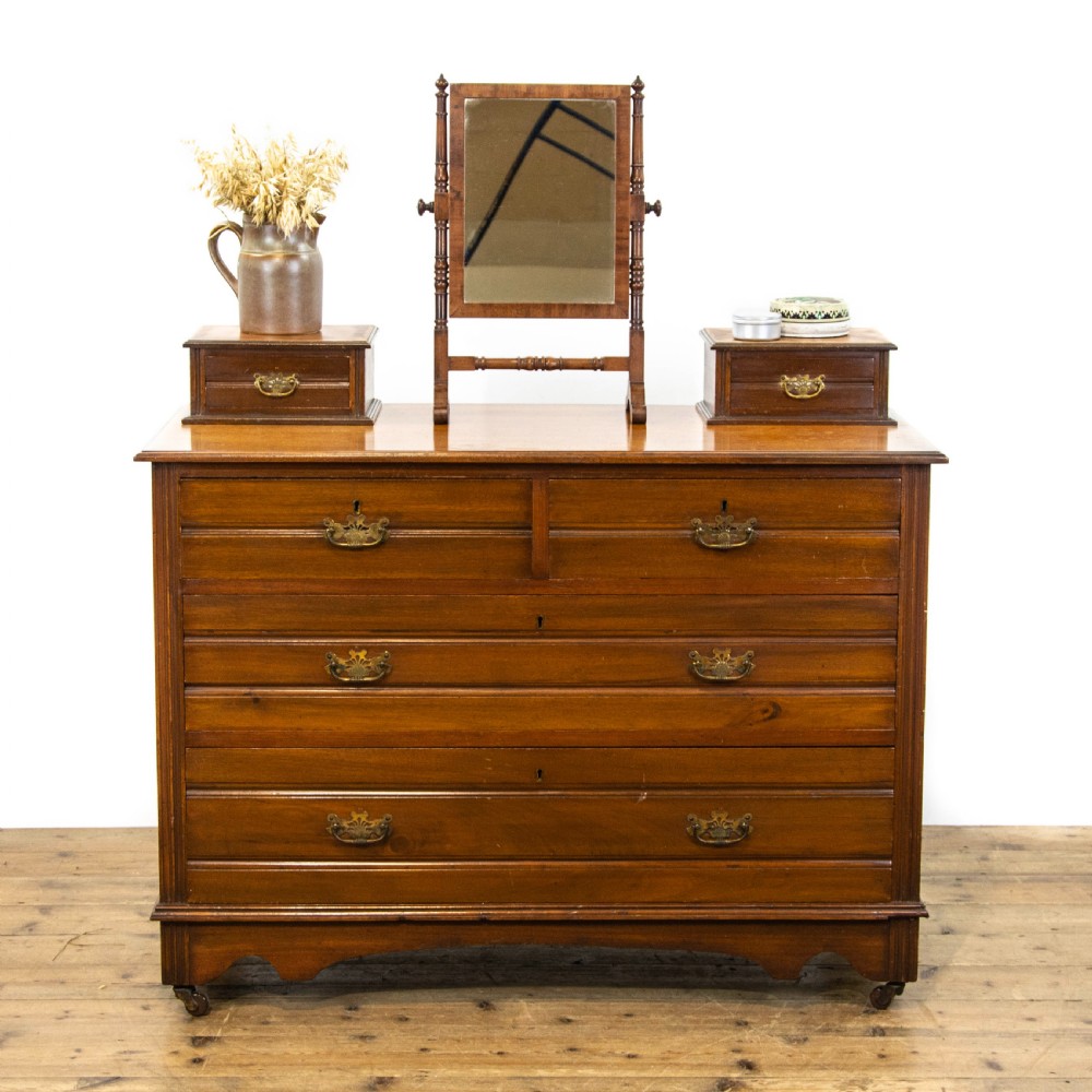 Antique Walnut Dressing Chest of Drawers