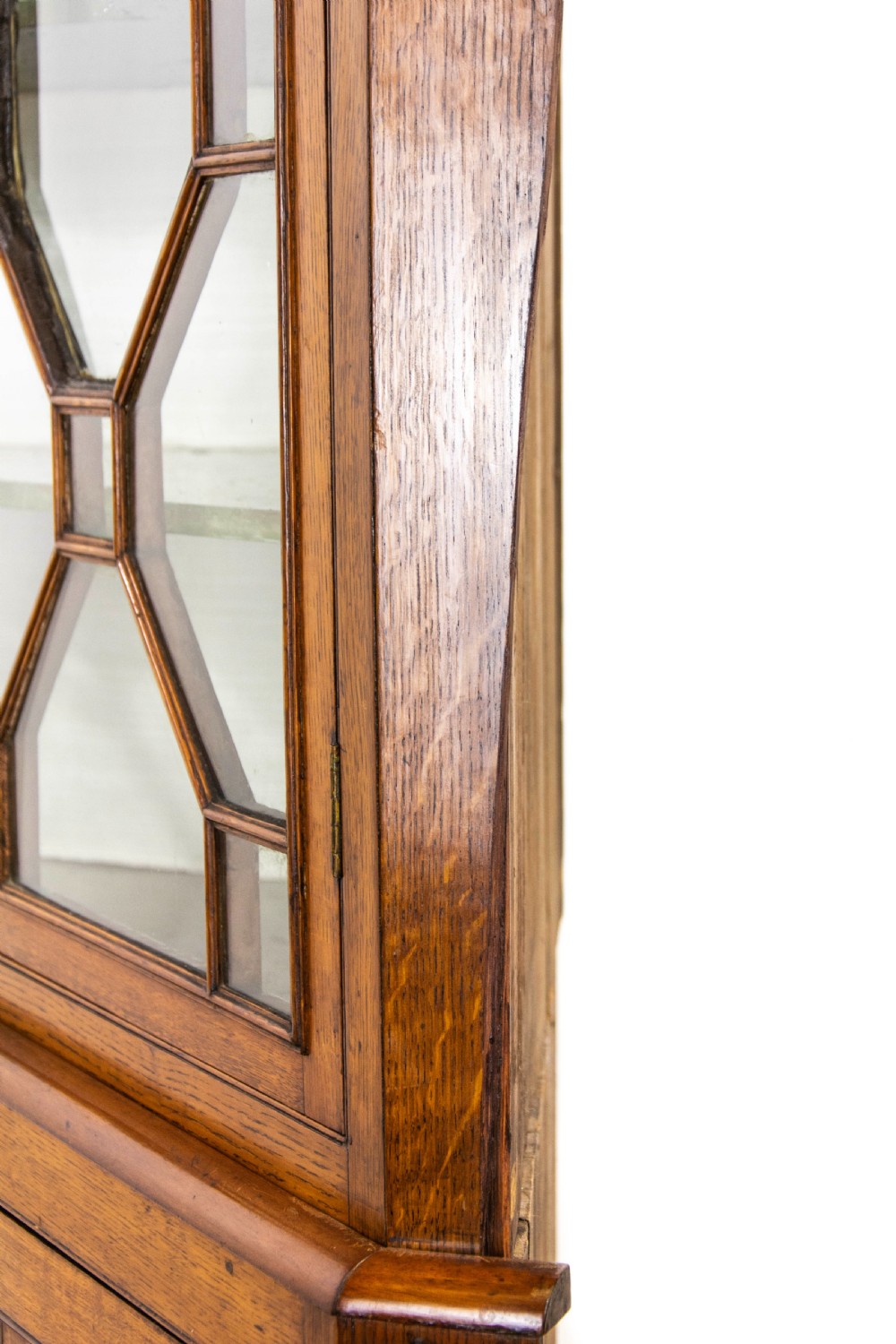 Antique Oak Glazed Corner Cupboard View VI