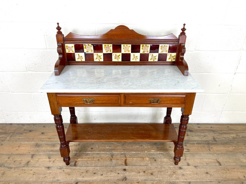 Antique Edwardian Mahogany Washstand View II