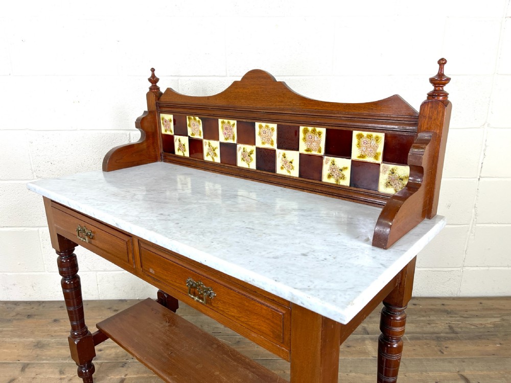 Antique Edwardian Mahogany Washstand View IV