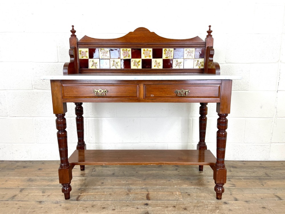 Antique Edwardian Mahogany Washstand View VII