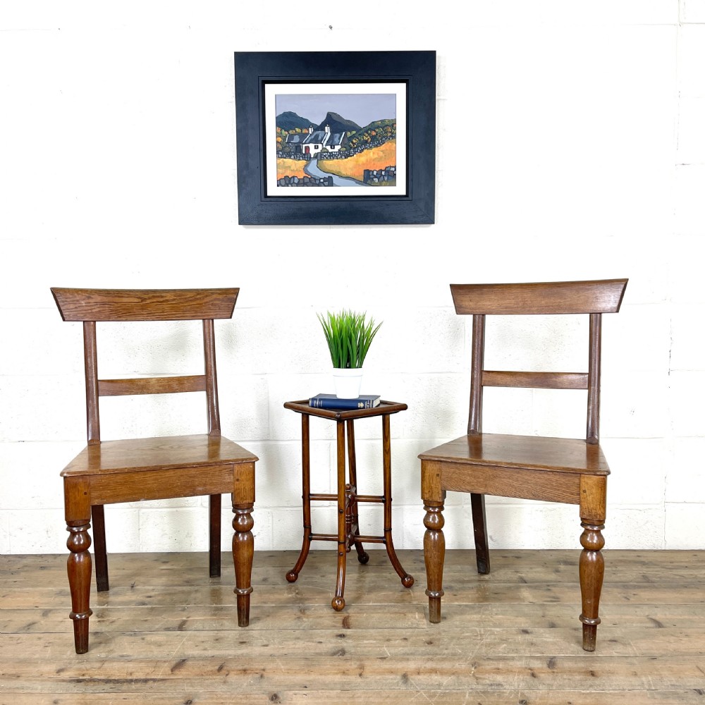 Pair of Antique 19th Century Oak Farmhouse Chairs View III