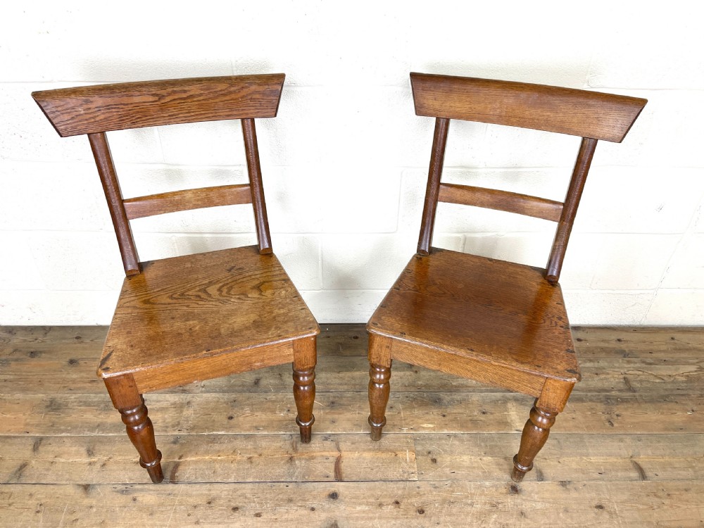 Pair of Antique 19th Century Oak Farmhouse Chairs View IV
