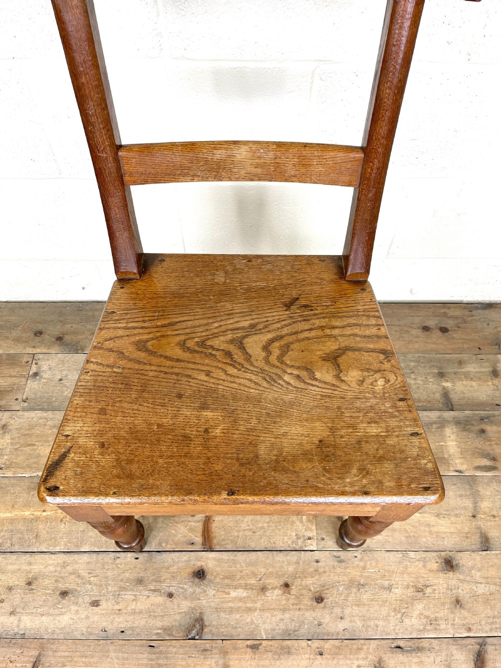 Pair of Antique 19th Century Oak Farmhouse Chairs View VII