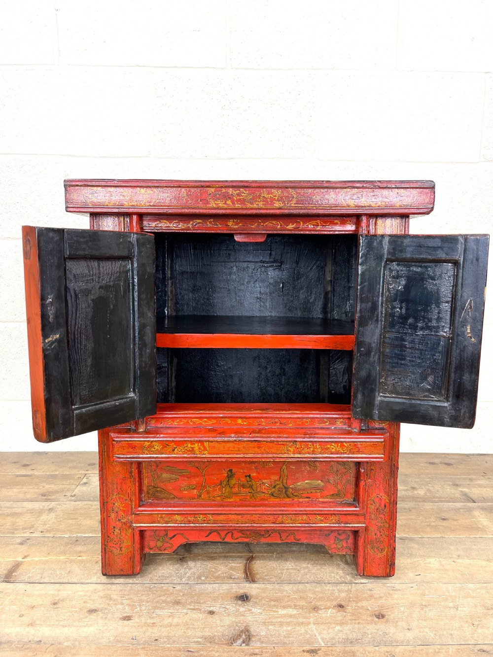 Pair of Antique Lacquered Oriental Side Cupboards View VI