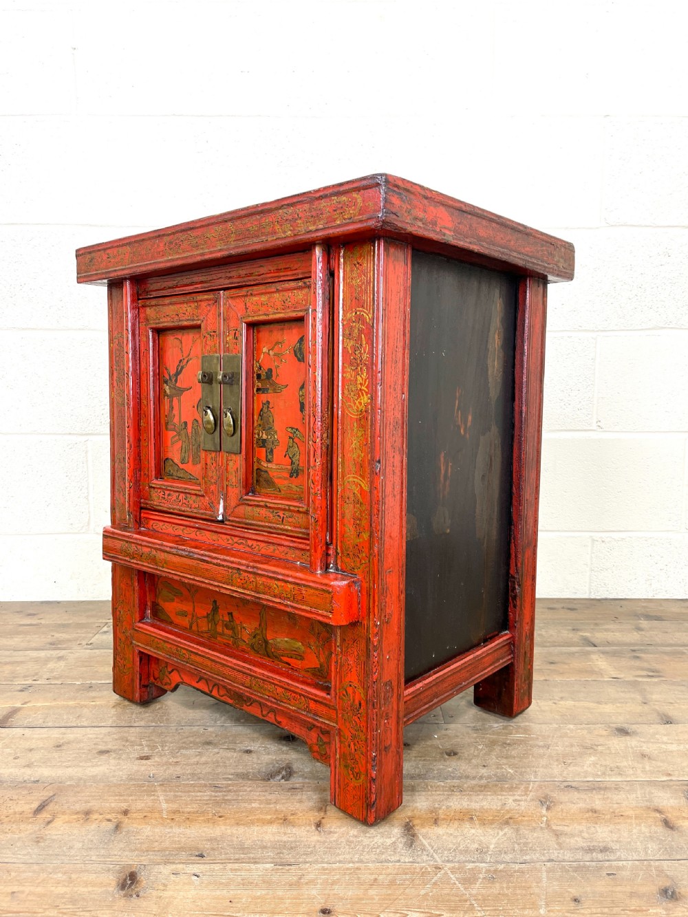Pair of Antique Lacquered Oriental Side Cupboards View VIII