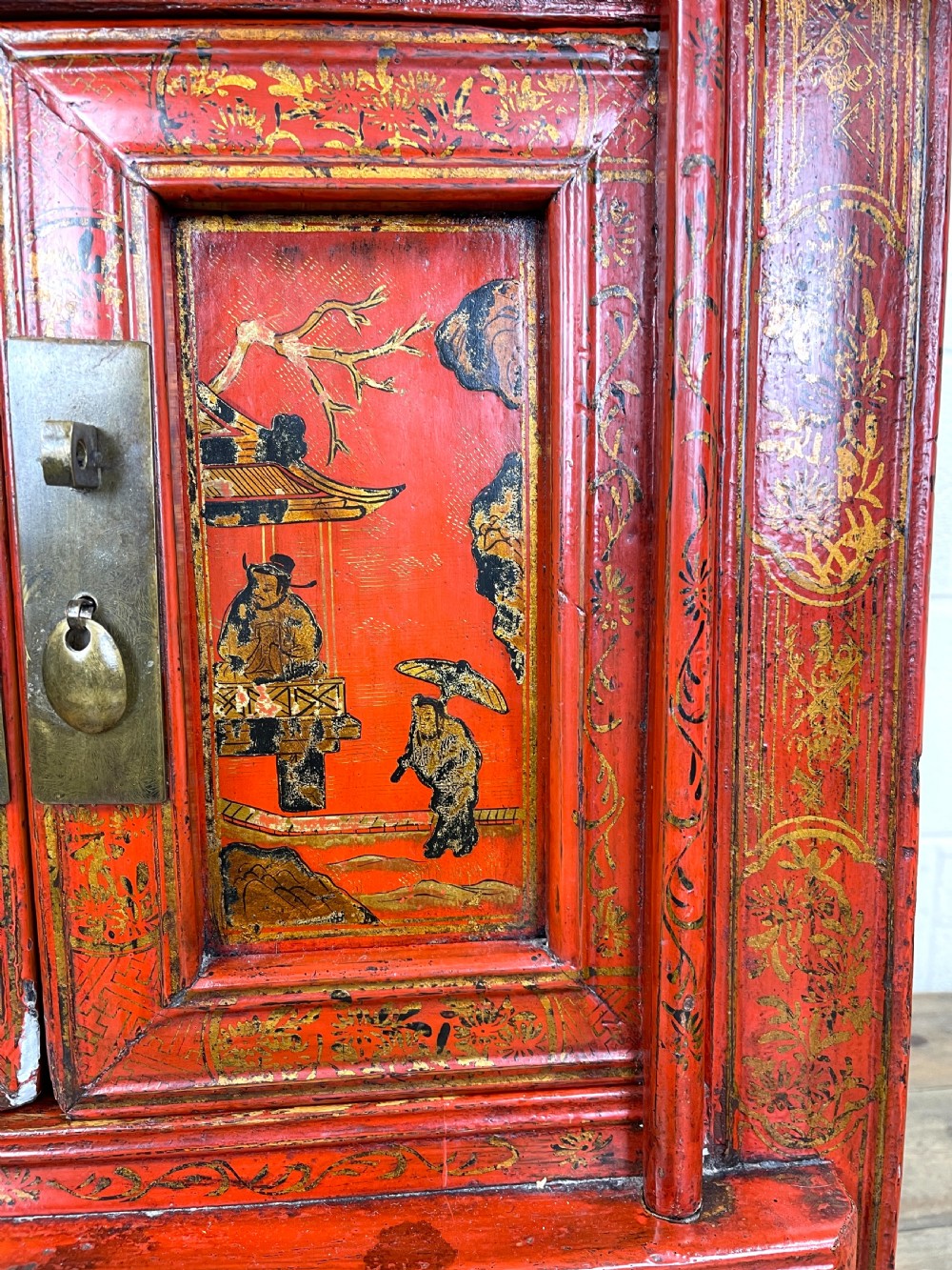 Pair of Antique Lacquered Oriental Side Cupboards View X