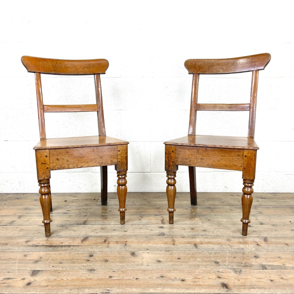 Pair of Antique Oak Farmhouse Chairs