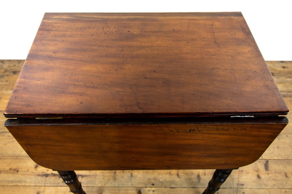 Antique Mahogany Campaign Washstand Table View VI