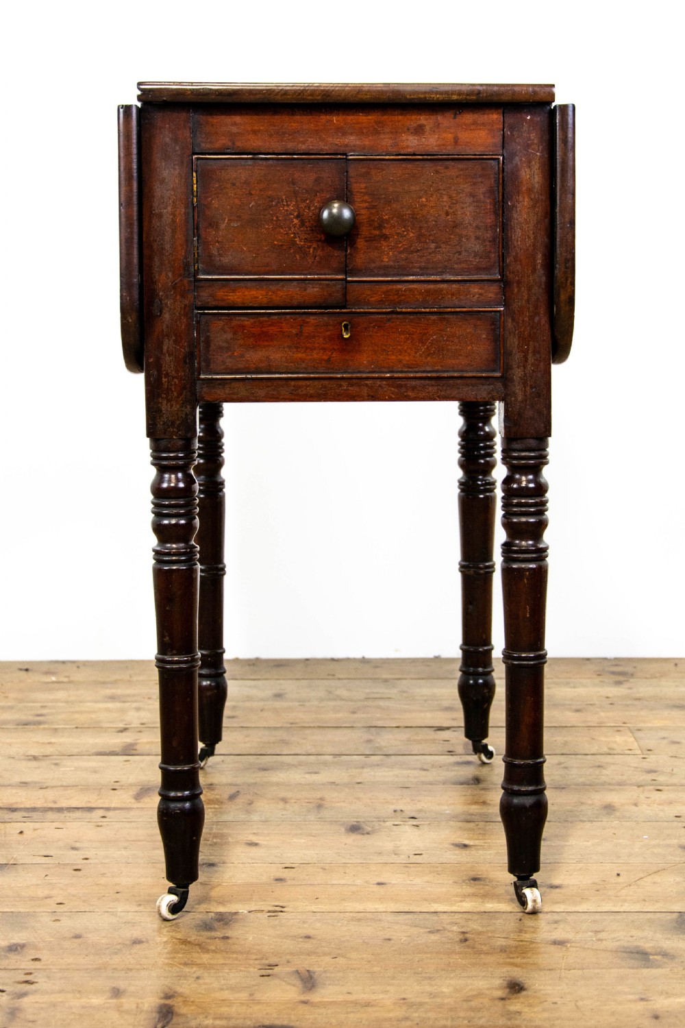 Antique Mahogany Campaign Washstand Table View VII