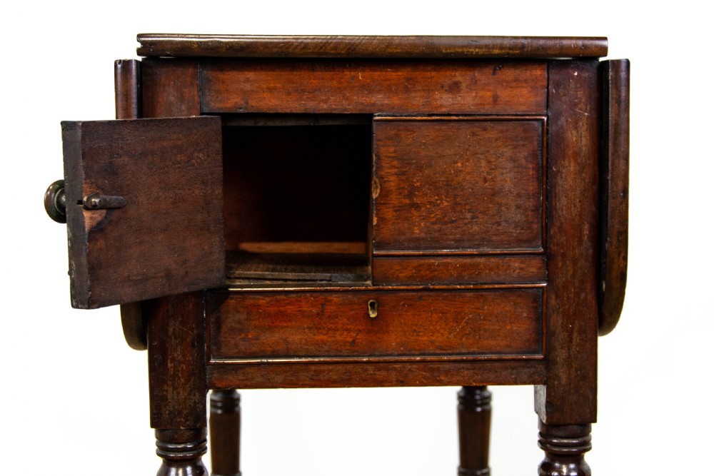 Antique Mahogany Campaign Washstand Table View VIII