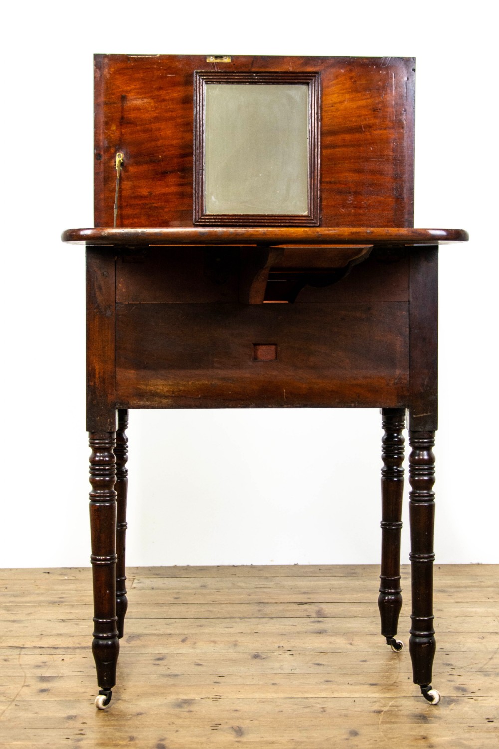 Antique Mahogany Campaign Washstand Table View IX