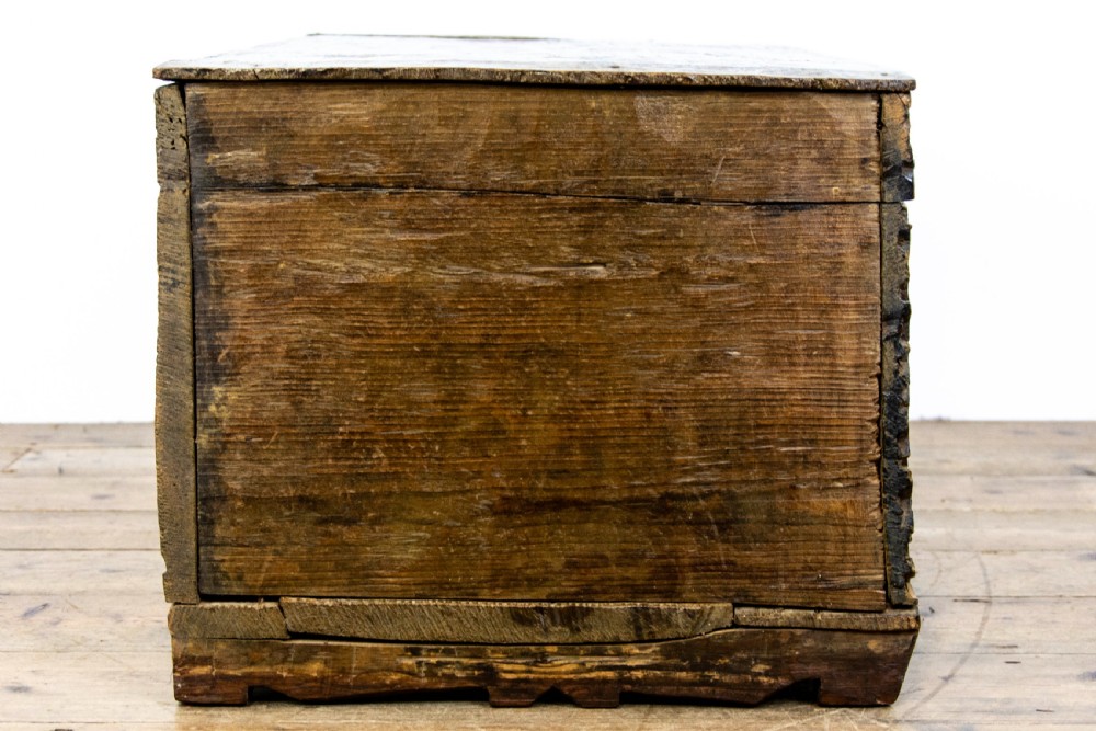 Antique Carved Oak and Deal Trunk View VI