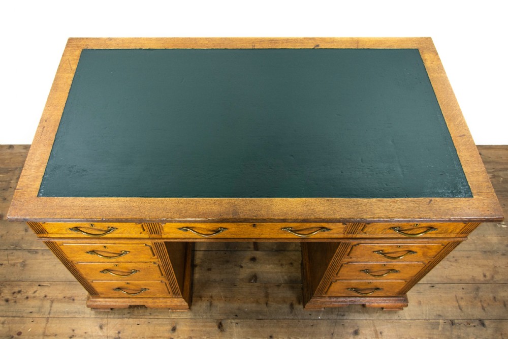 Antique Oak Pedestal Desk View III