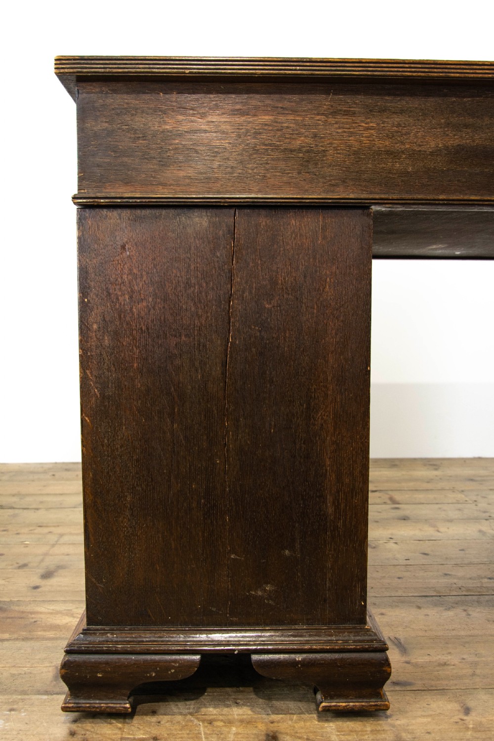Antique Oak Pedestal Desk View IX