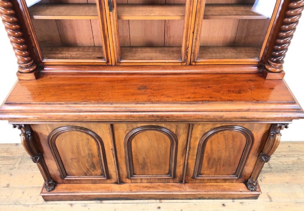 Antique Victorian Mahogany Glazed Bookcase View VIII