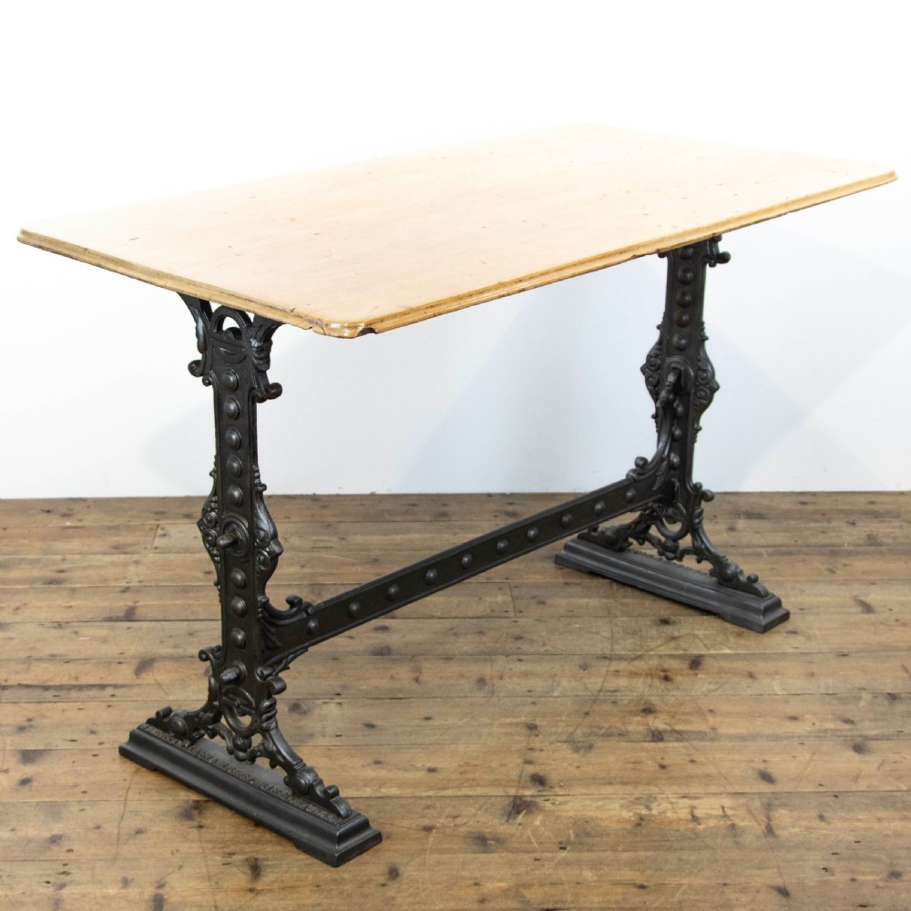 Cast Iron Table with Oak Top 