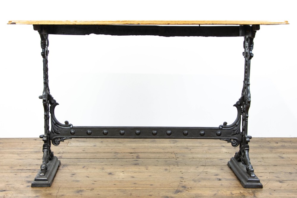 Cast Iron Table with Oak Top  View V