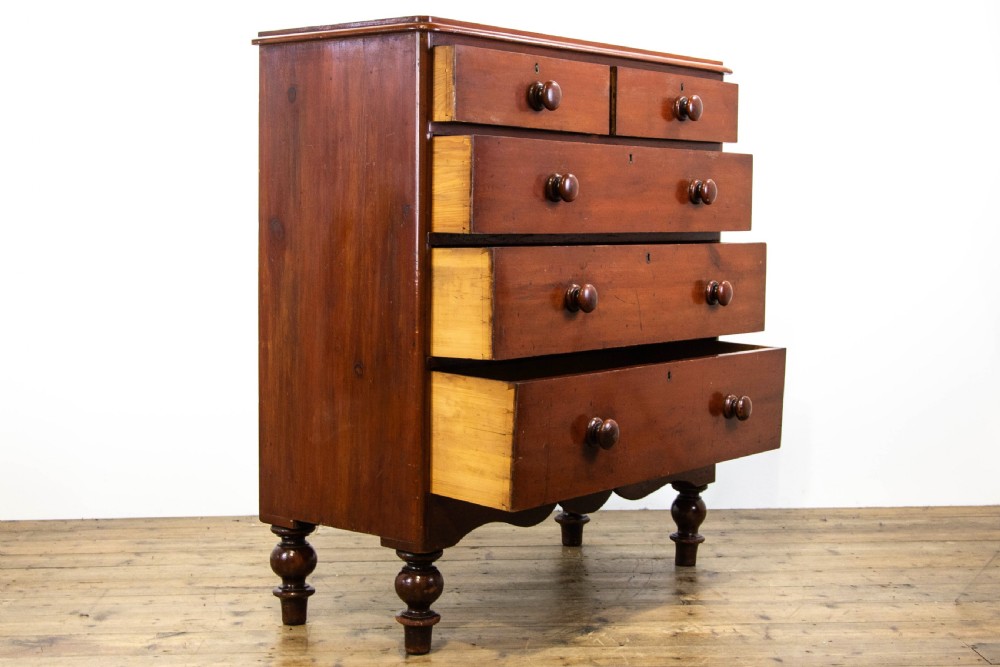 Victorian Stained Pine Chest of Drawers  View V