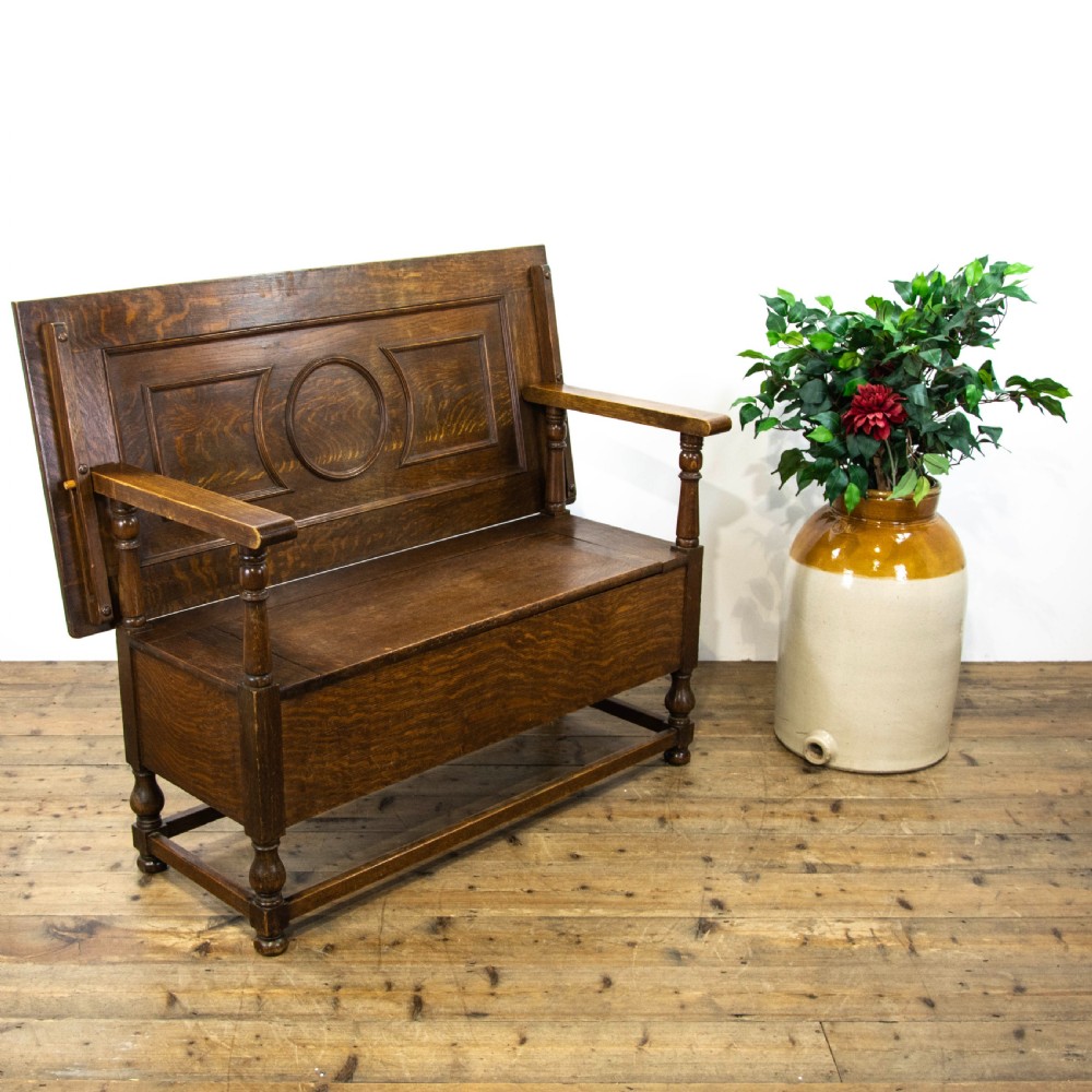 Antique Oak Monk’s Bench 