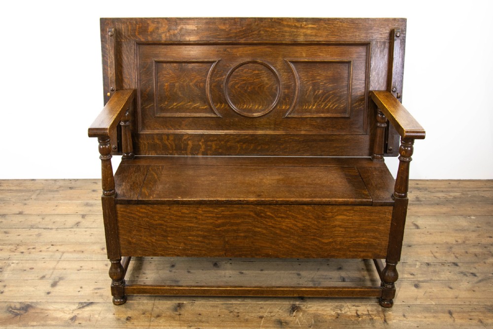 Antique Oak Monk’s Bench  View III