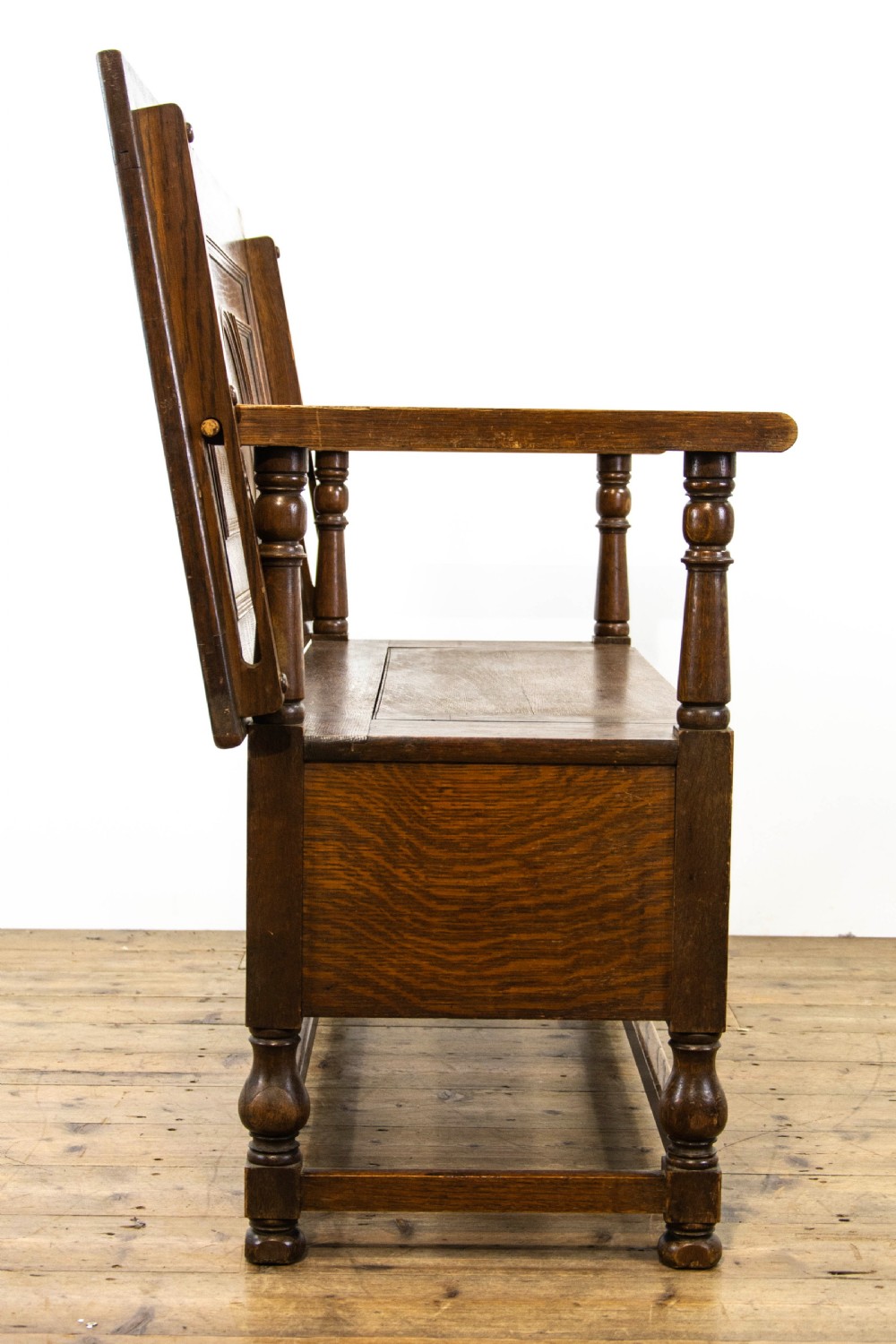 Antique Oak Monk’s Bench  View V