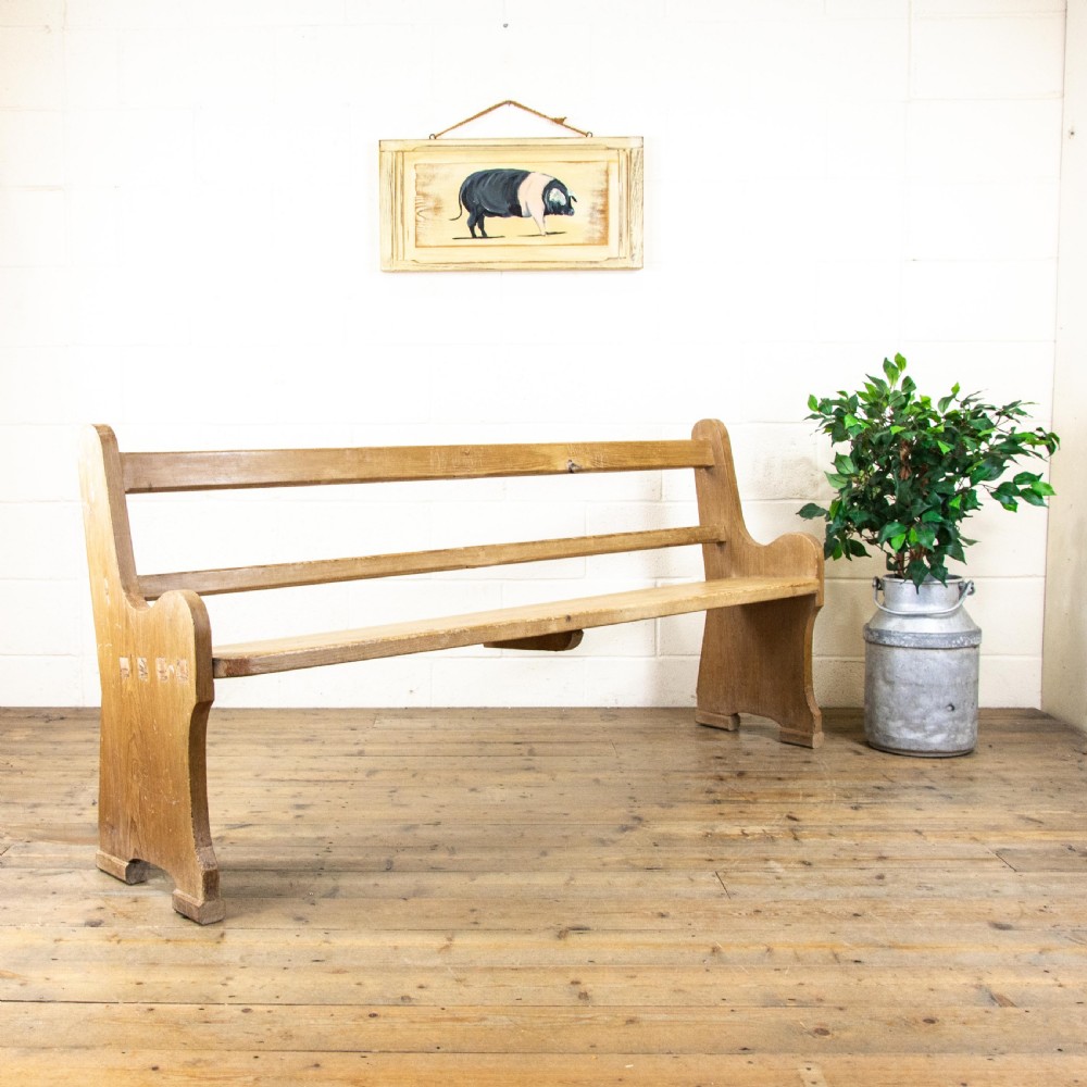 Antique Pine Open Back Bench View V