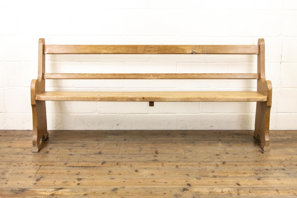 Antique Pine Open Back Bench View II