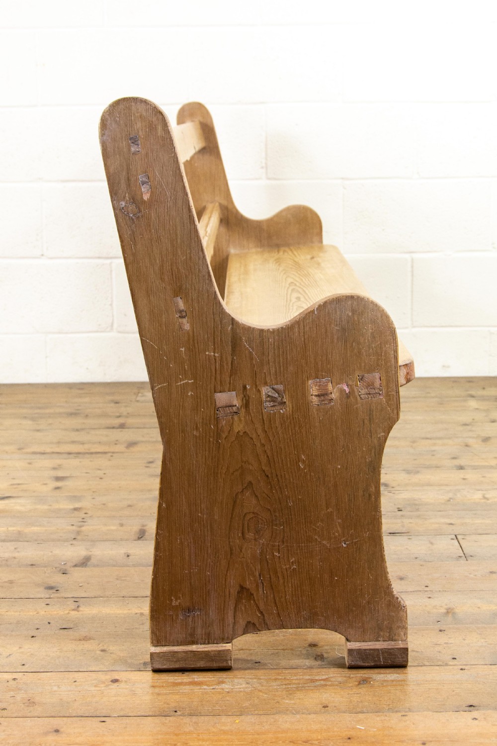 Antique Pine Open Back Bench View III