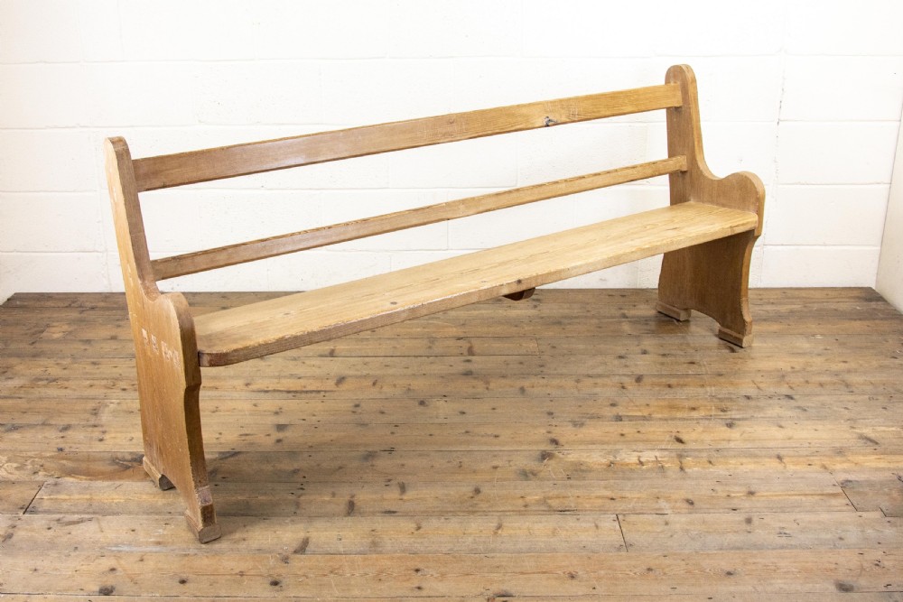 Antique Pine Open Back Bench