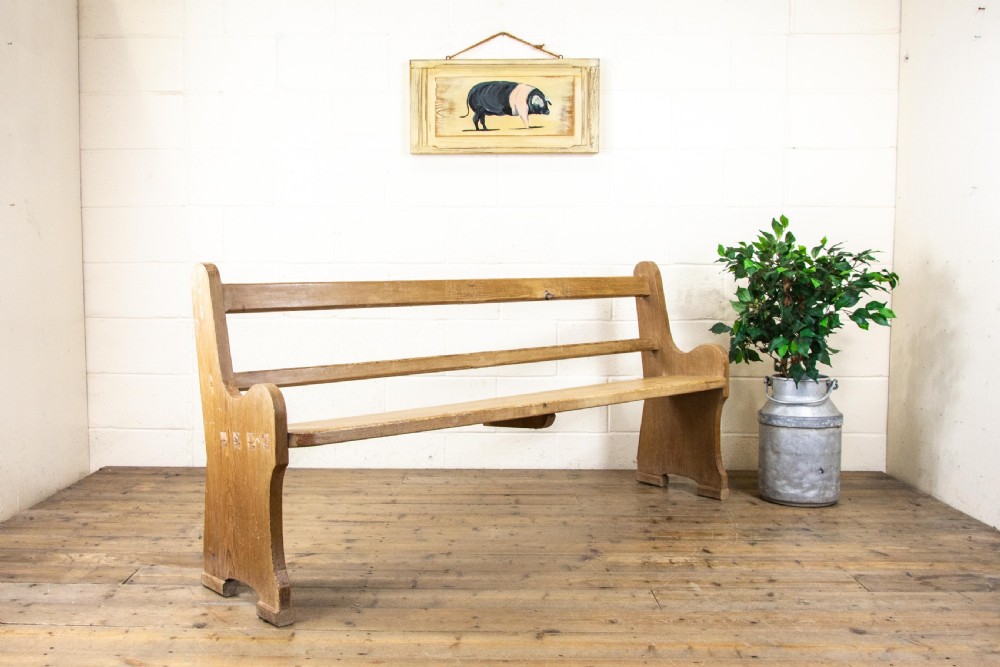 Antique Pine Open Back Bench View VI