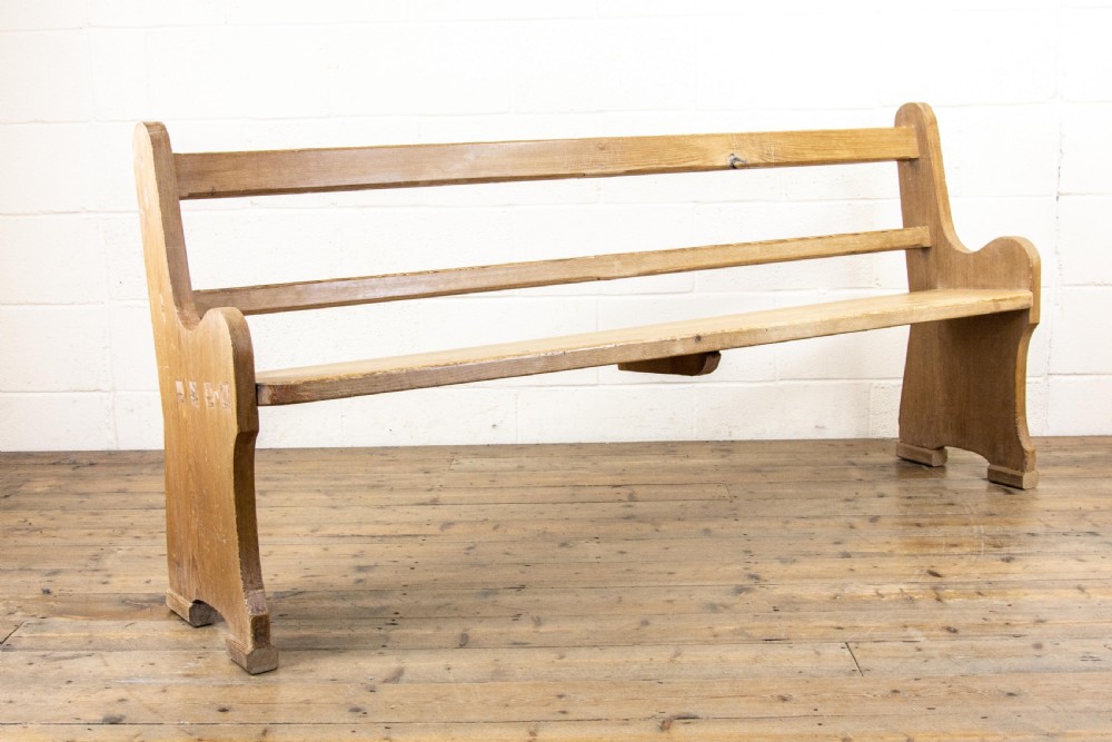 Antique Pine Open Back Bench View VIII
