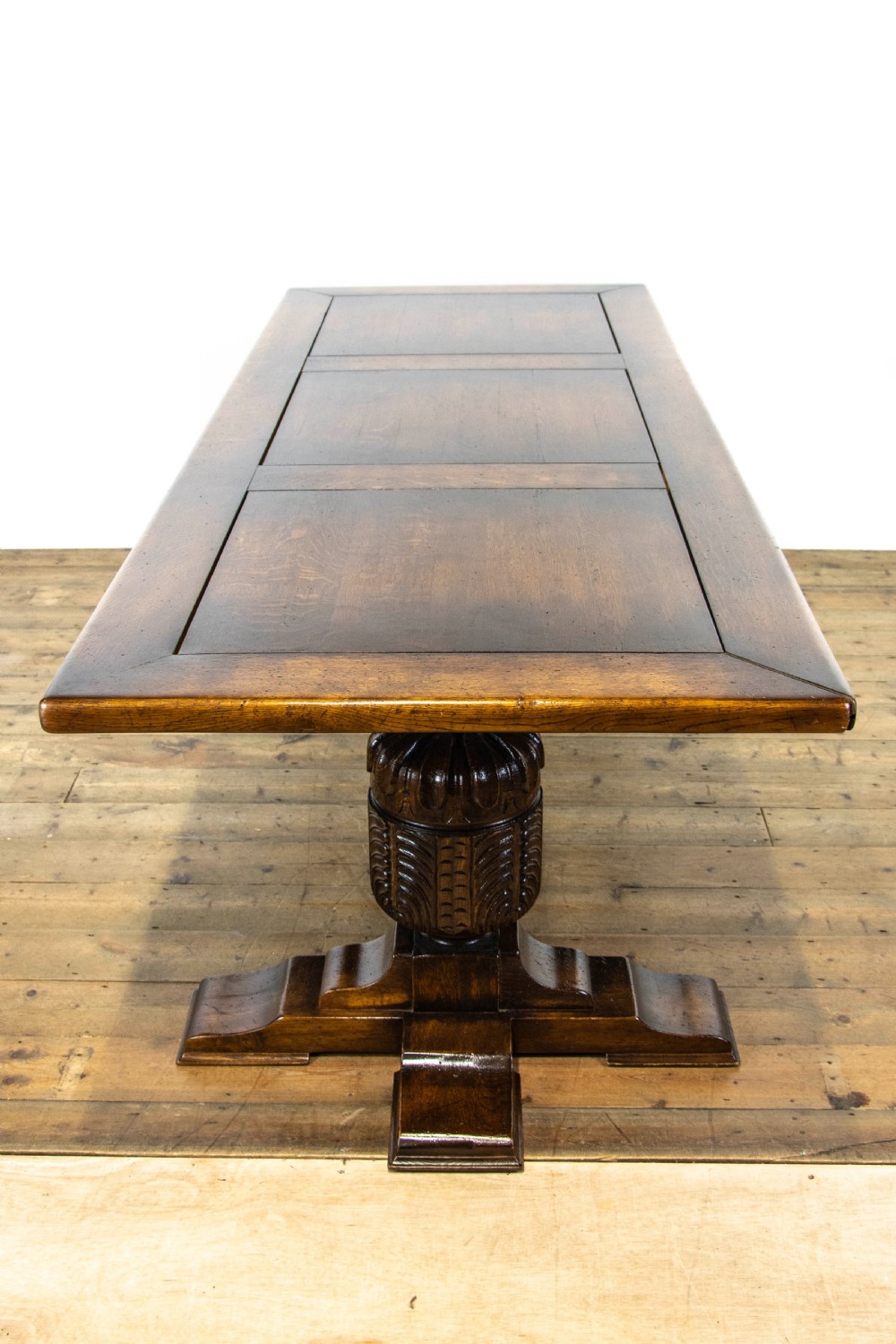 Antique Carved Oak Refectory Table View IX