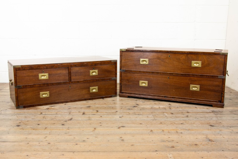 Antique Mahogany Campaign Chest of Drawers View III