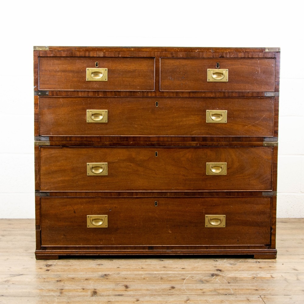 Antique Mahogany Campaign Chest of Drawers View VII