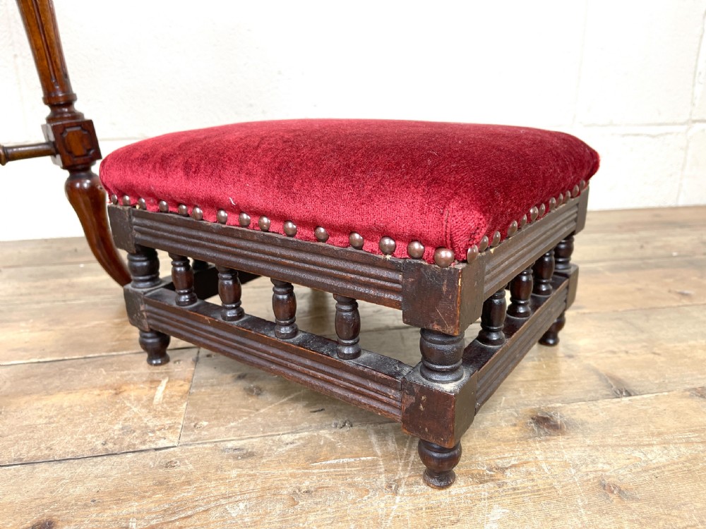 Antique Victorian Mahogany Musician’s Stool and Footstool View VIII