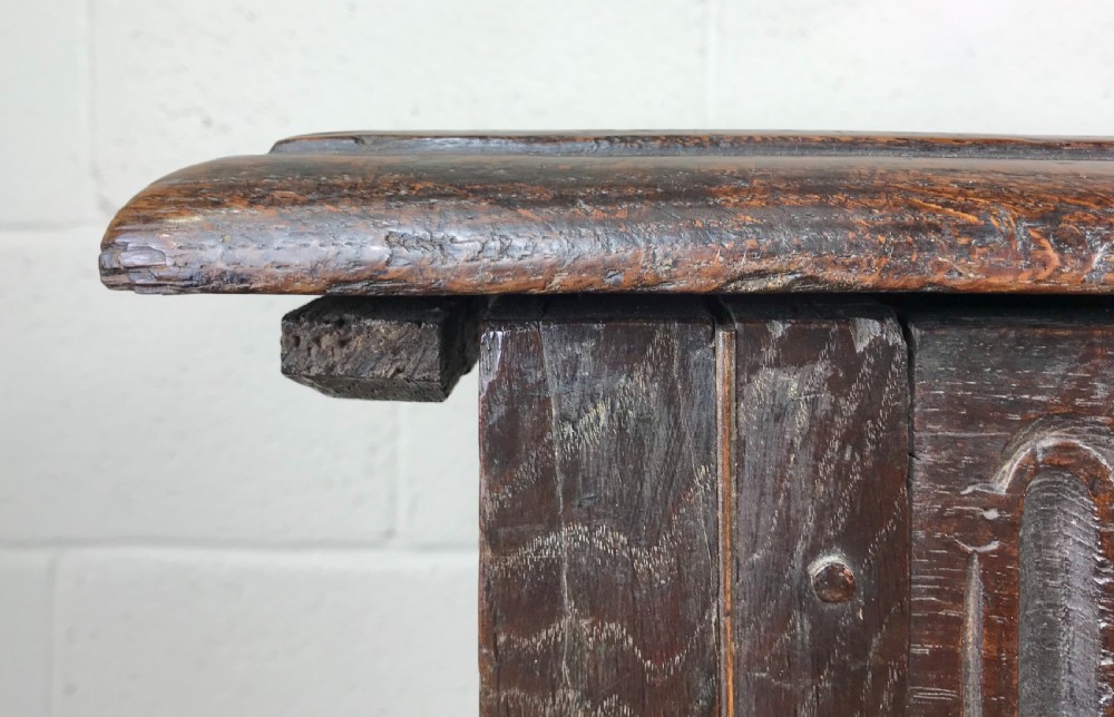 ANTIQUE 18TH CENTURY CARVED OAK COFFER View VIII