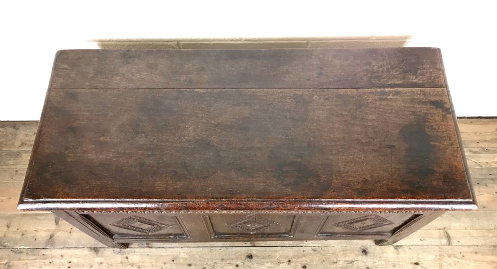 ANTIQUE 18TH CENTURY CARVED OAK COFFER View XVII