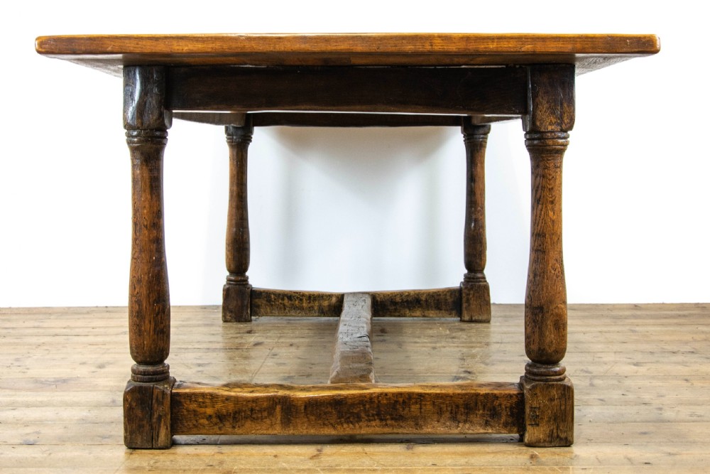 Large Antique Oak Refectory Table View V
