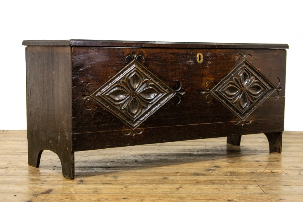 Antique Oak Plank Coffer View II