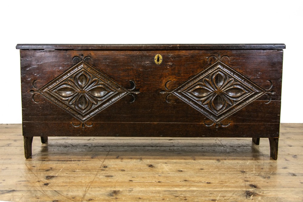 Antique Oak Plank Coffer View IV